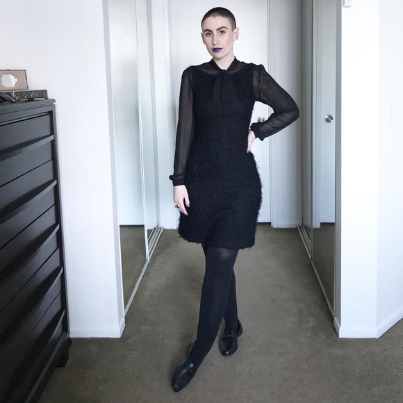 American Apparel Chiffon Bow Neck Blouse - Picture 7 of 8